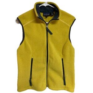 Women's Patagonia Synchilla Vest Full Zip Fleece Vintage Y2K Bright Yellow Sz Md